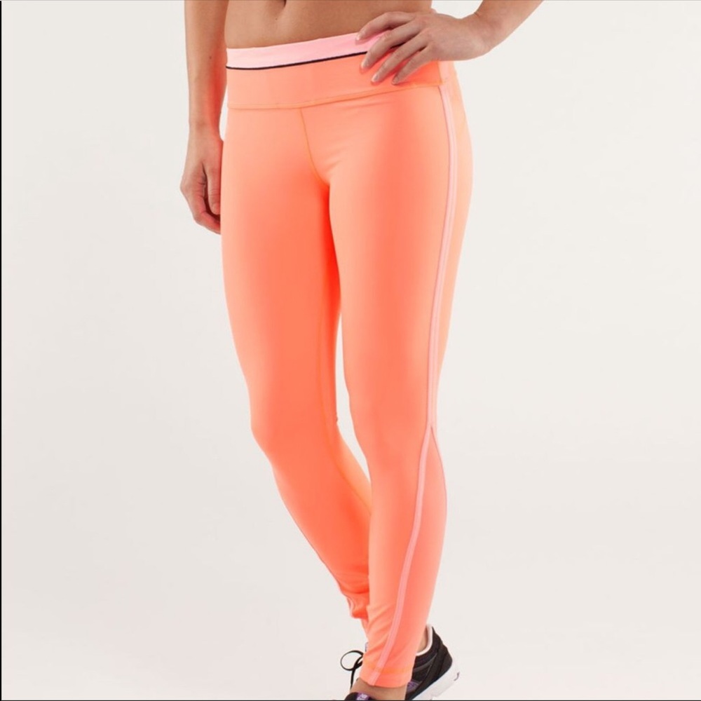 Lululemon leggings pink and coral size 8